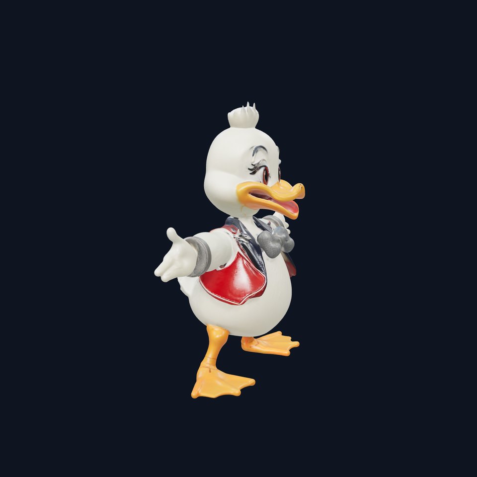 Charming Duck Character Model Rigged and Animated